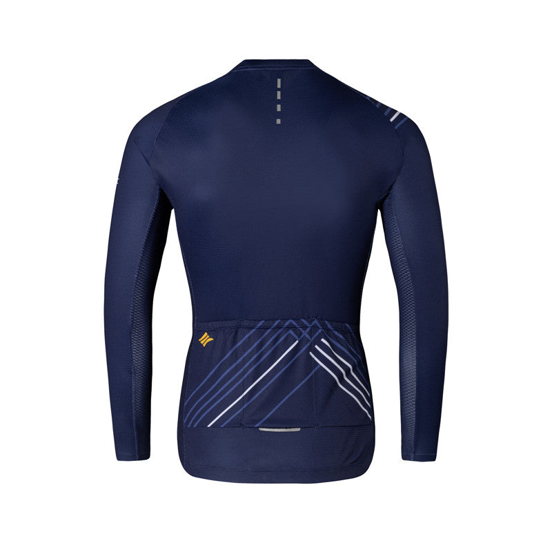 Santic Light Stripe Navy Men’s Cycling Jersey Long Sleeve