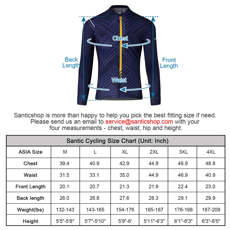Santic Light Stripe Navy Men’s Cycling Jersey Long Sleeve