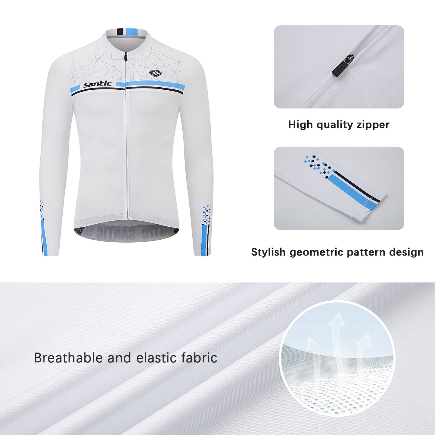 Cycle jersey Long-sleeved spring / autumn cycle wear Bicycle cycling jersey Men's bicycle wear Top set Sweat-absorbent quick-drying