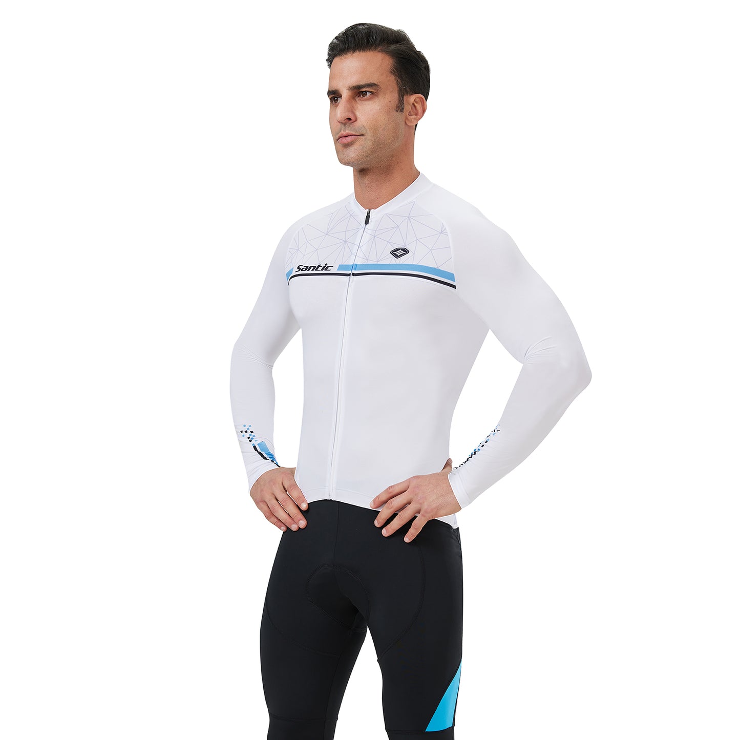 Cycle jersey Long-sleeved spring / autumn cycle wear Bicycle cycling jersey Men's bicycle wear Top set Sweat-absorbent quick-drying