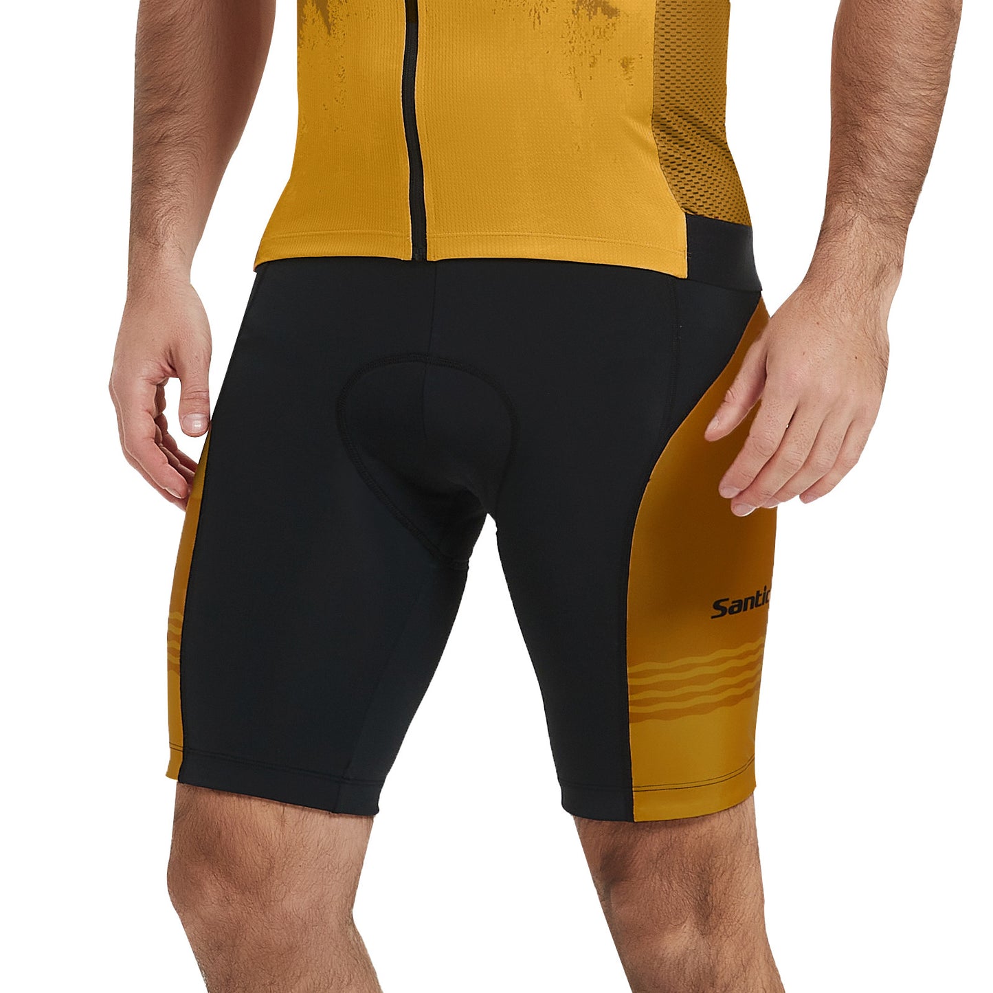 Santic Men's Cycling Jersey Short Sleeves Breathable Tan