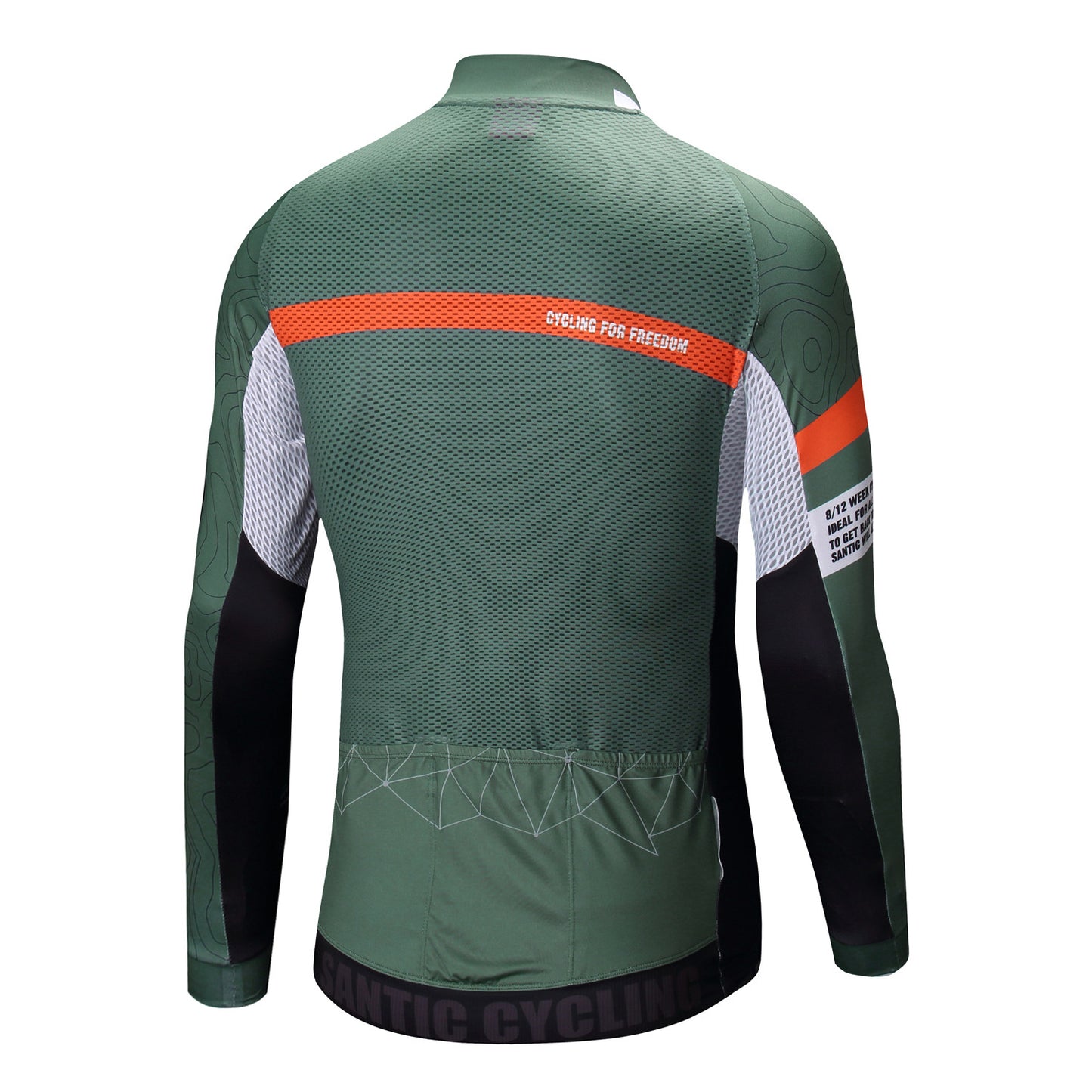 Santic Braud Green Men Cycling Jersey Long Sleeve