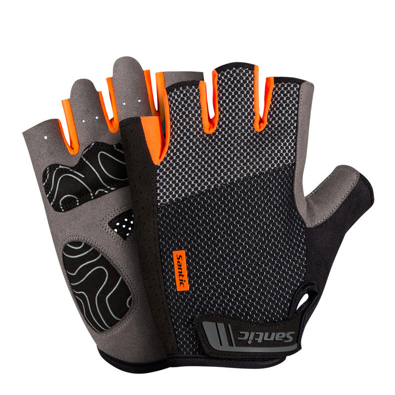 Santic Victor Men Cycling Gloves Half Finger – Orange