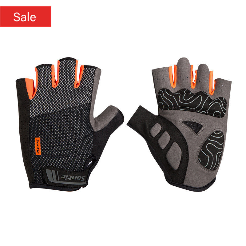 Santic Victor Men Cycling Gloves Half Finger – Orange