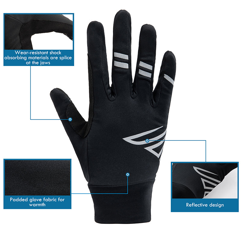 Santic LandShow Black Men Winter Full Finger Thermal Cycle Gloves