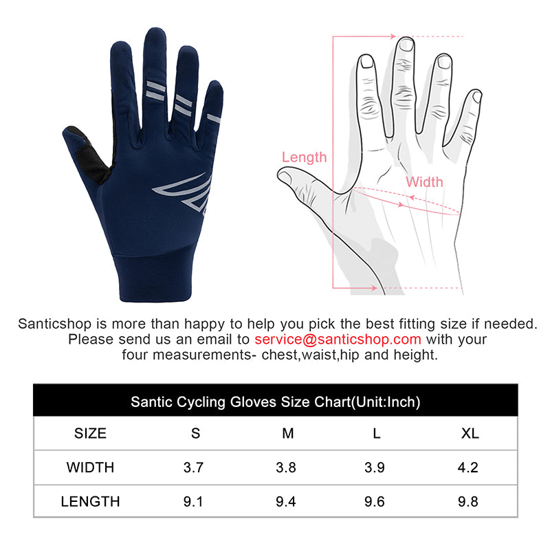 Santic LandShow Navy Men Winter Full Finger Thermal Cycle Gloves