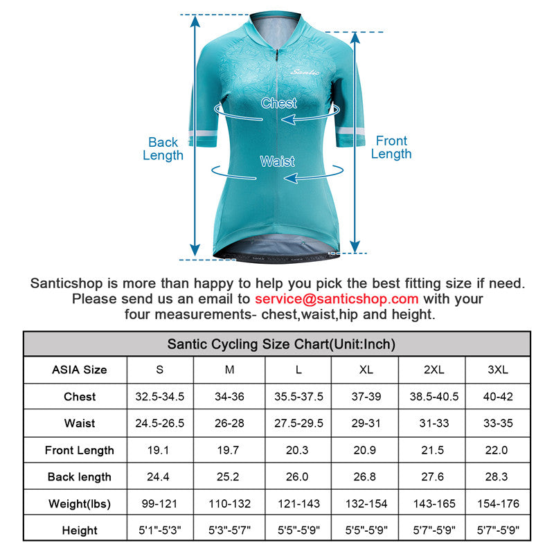 Santic Andrea Blue Women Cycling Jersey Short Sleeve