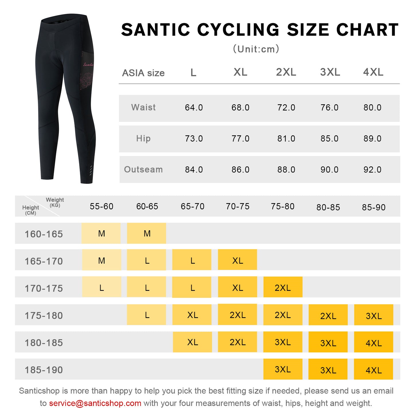 Santic Women's Cycling Pants 4D Padded Bicycle Tights Pink – Santicshop