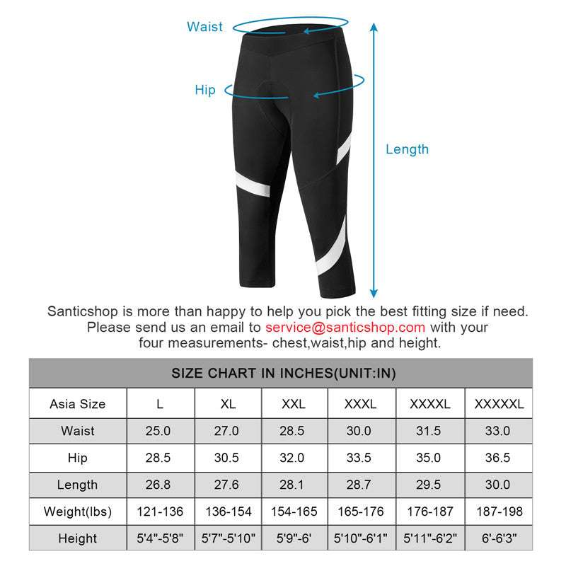 Santic Cloud Seal Black & Navy Women’s Padded 3/4 Cycling Shorts