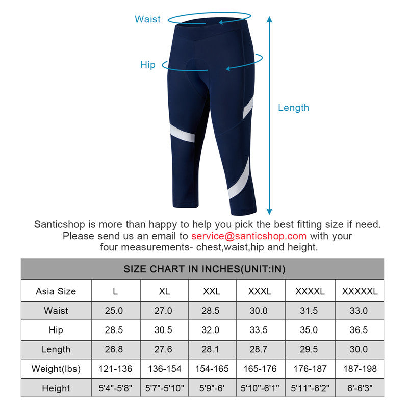 Santic Cloud Seal Black & Navy Women’s Padded 3/4 Cycling Shorts