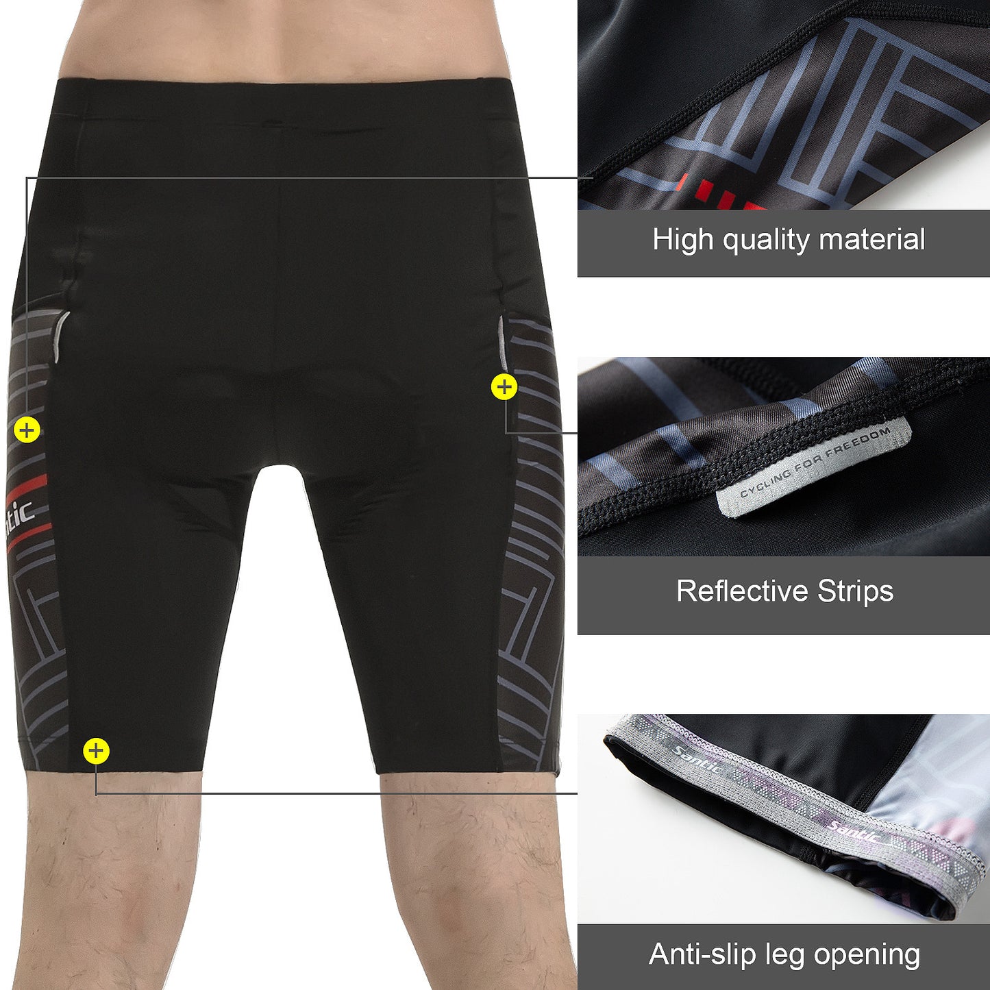 Santic Iger Men Padded Cycling Shorts Black & Navy