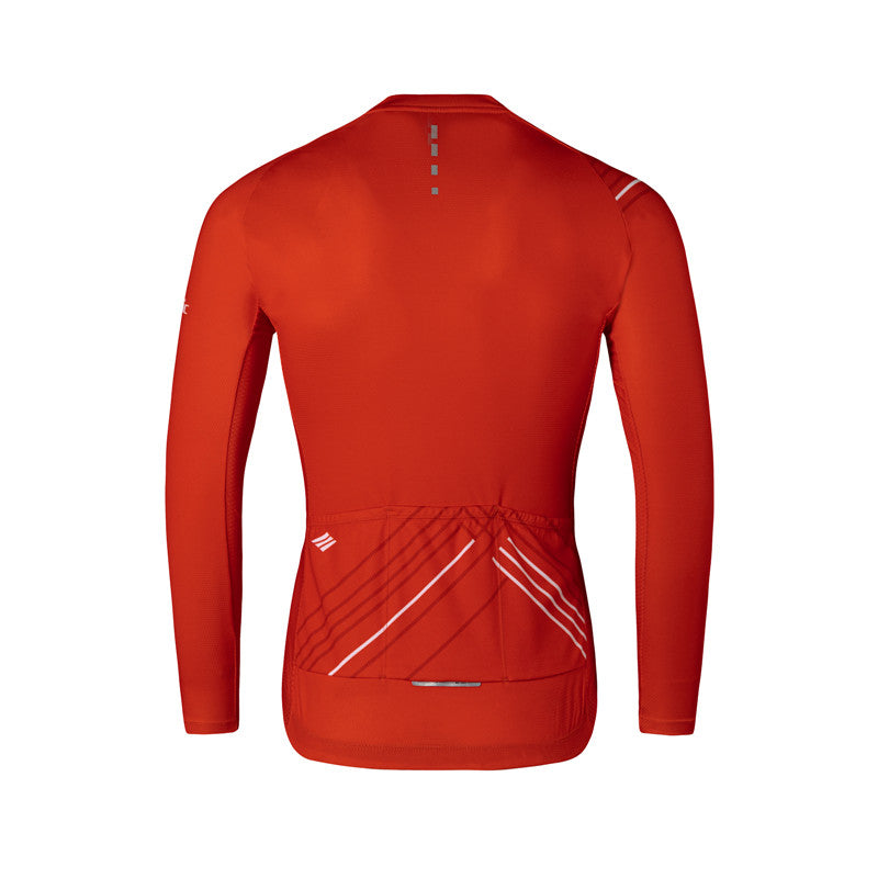 Santic Light Stripe Red Men’s Cycling Jersey Long Sleeve