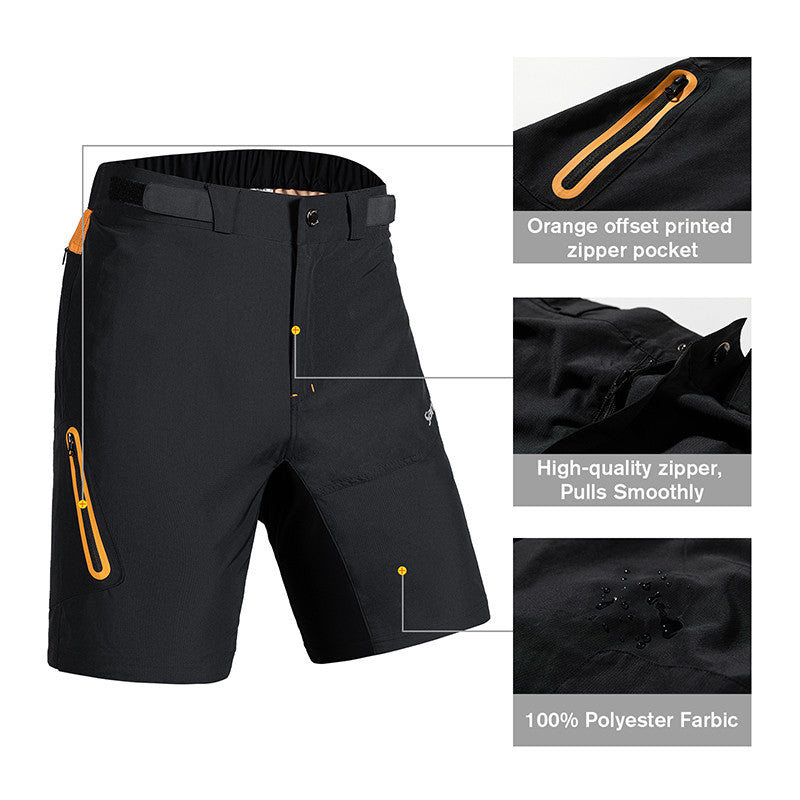 Santic Peak Time Black Men’s Mountain Bike Shorts Loose Fit MTB Shorts No Padded