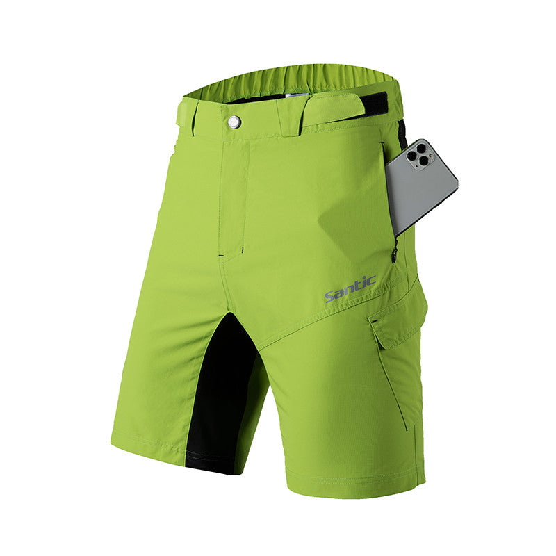 Santic Peak Time Green Men’s Mountain Bike Shorts Loose Fit MTB Shorts