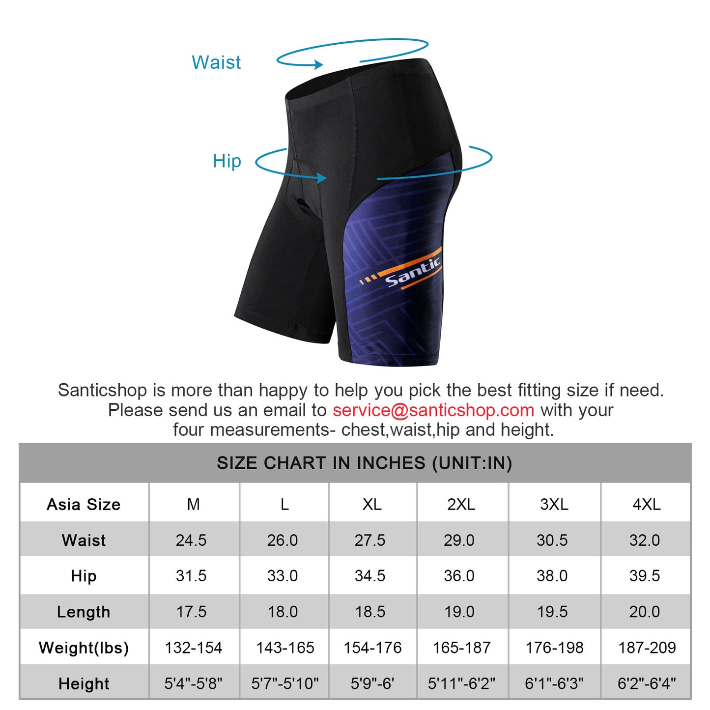 Santic Iger Ⅱ Navy Mens Cycling Shorts Padded