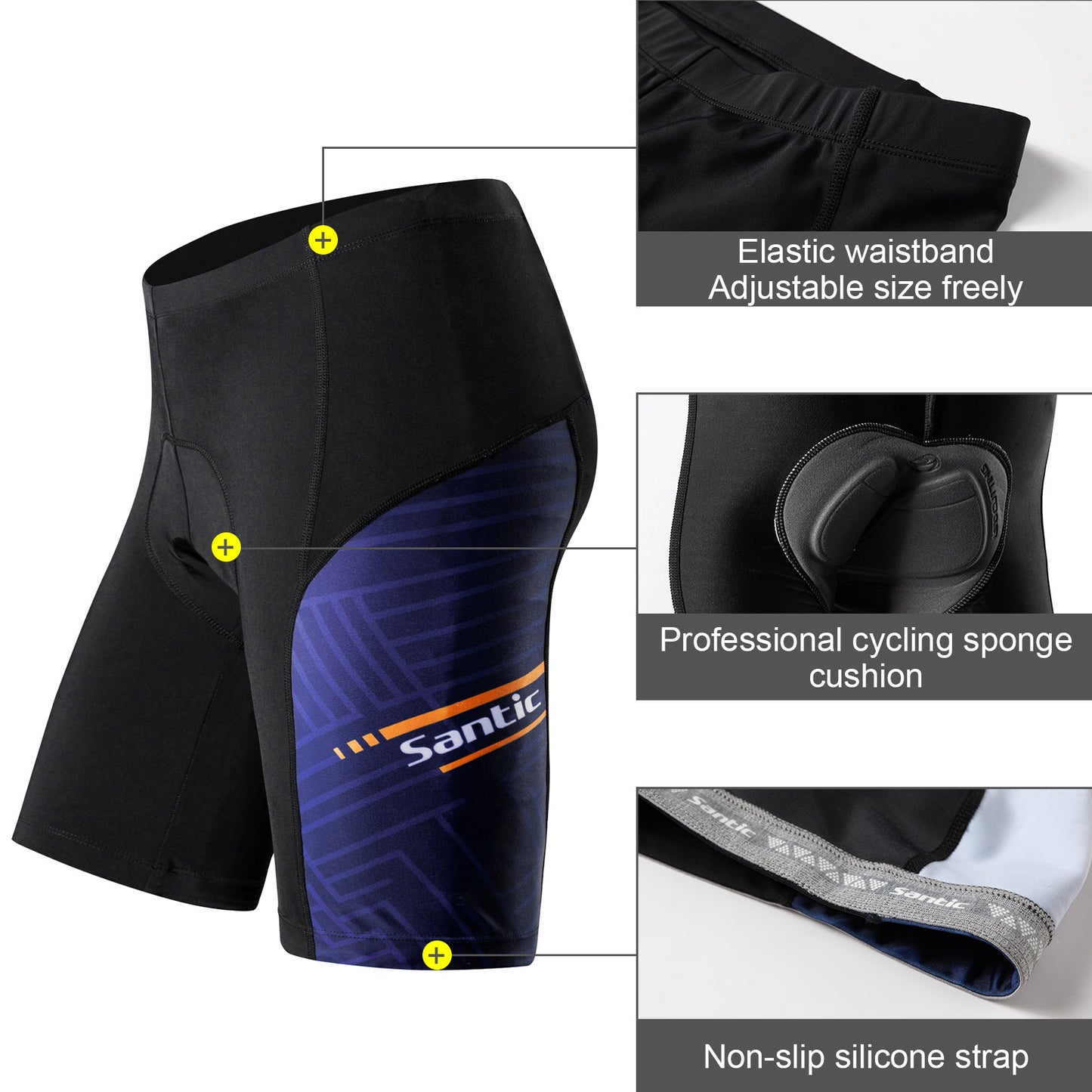 Santic Men's Cycling Shorts Cuttable Elastic Male Shorts