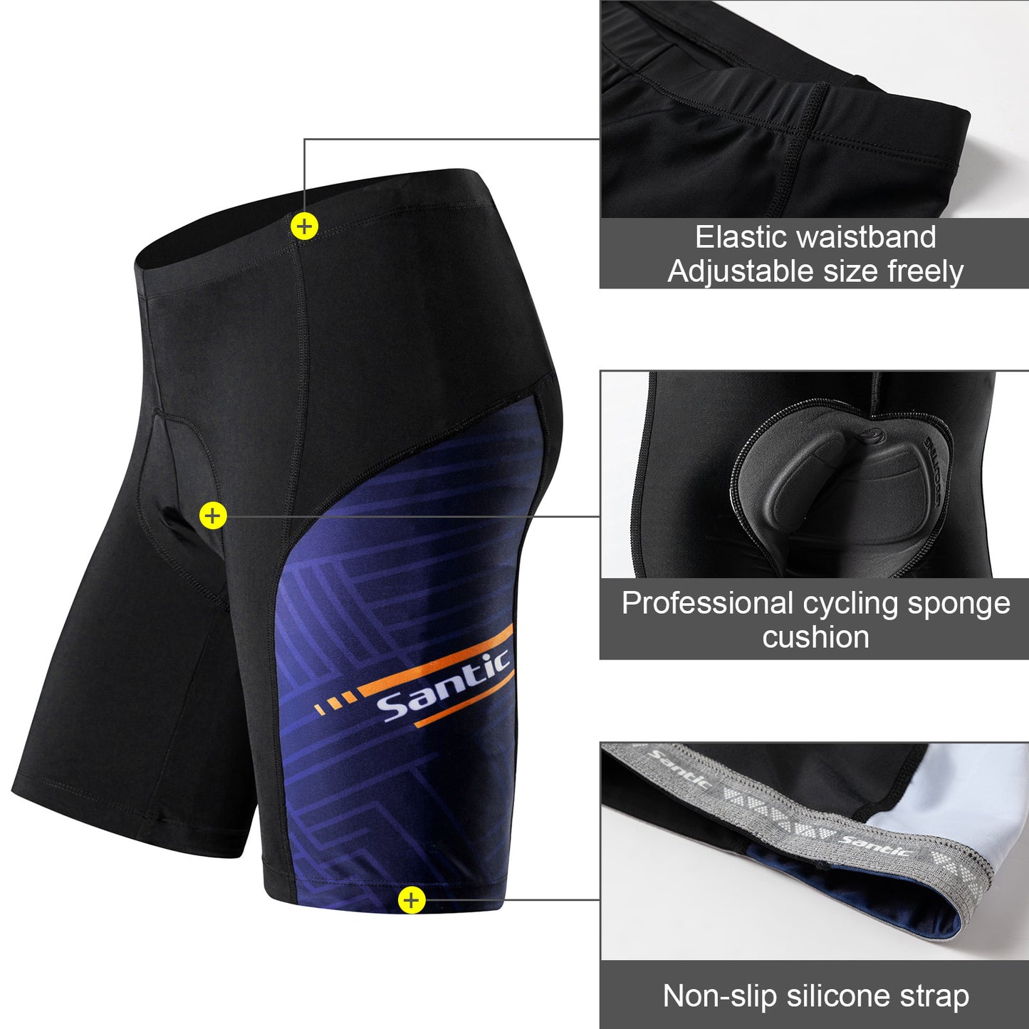 Santic Iger Ⅱ Navy Mens Cycling Shorts Padded