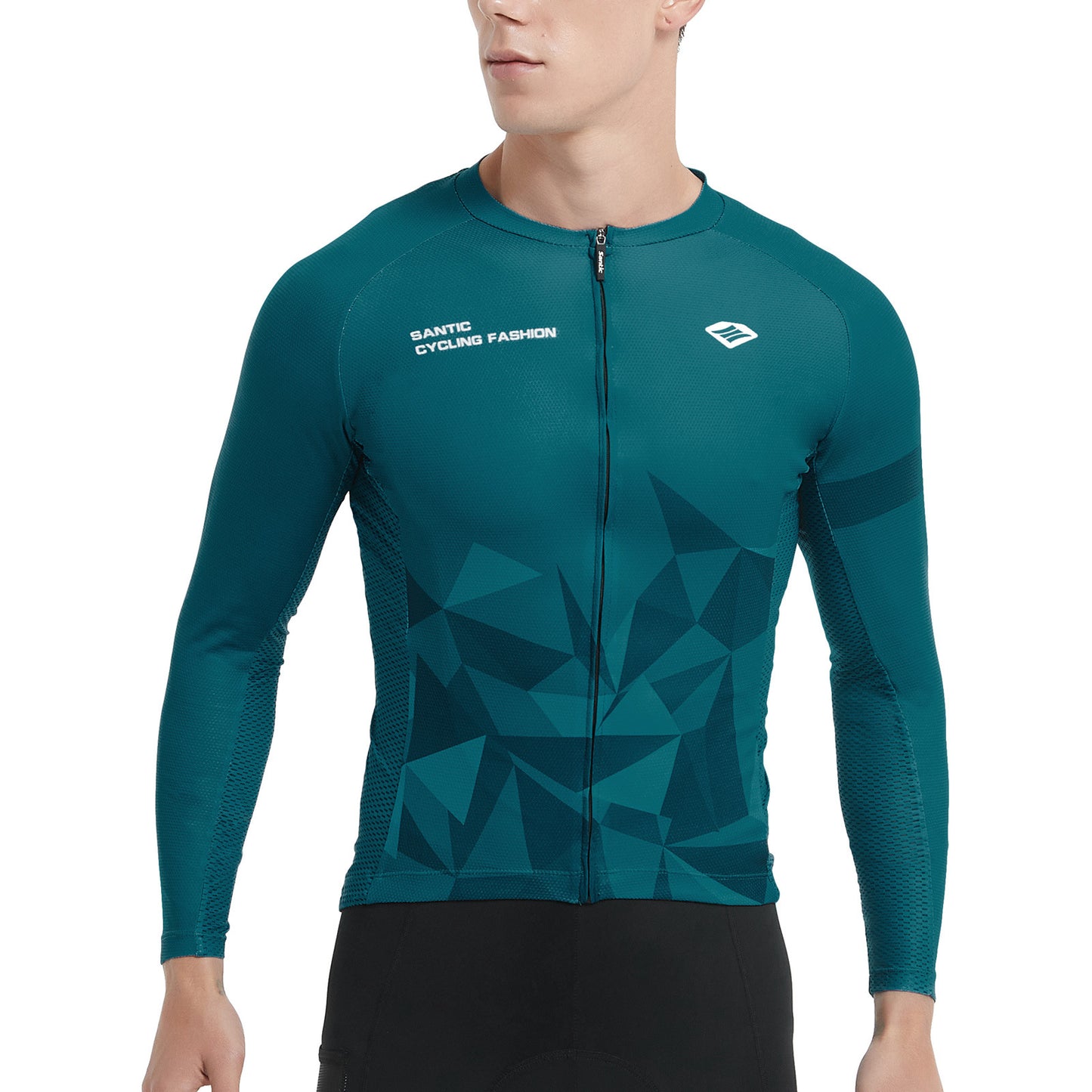 Santic Ares Men’s Cycling Jersey Bike Jersey Long Sleeve Green