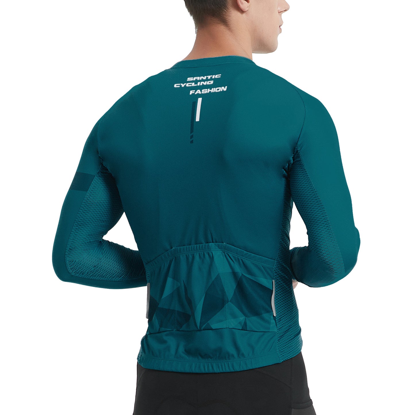 Santic Ares Men’s Cycling Jersey Bike Jersey Long Sleeve Green