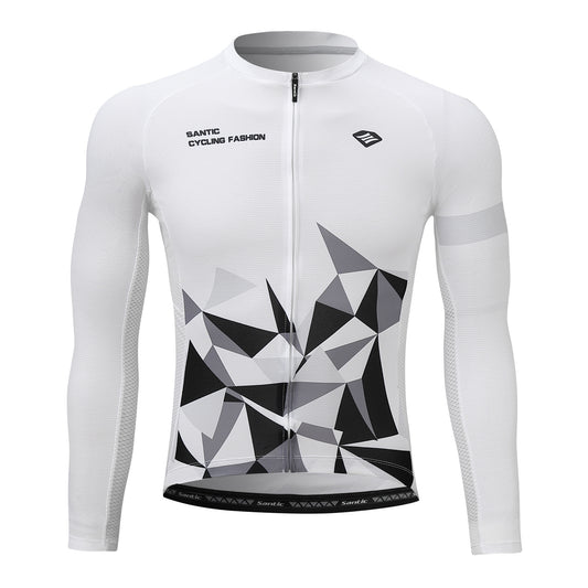 Santic Ares Men’s Cycling Jersey Bike Jersey Long Sleeve White