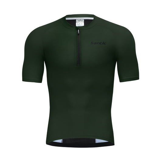 Santic Carden Men's Cycling Jersey Short Sleeves Breathable Green