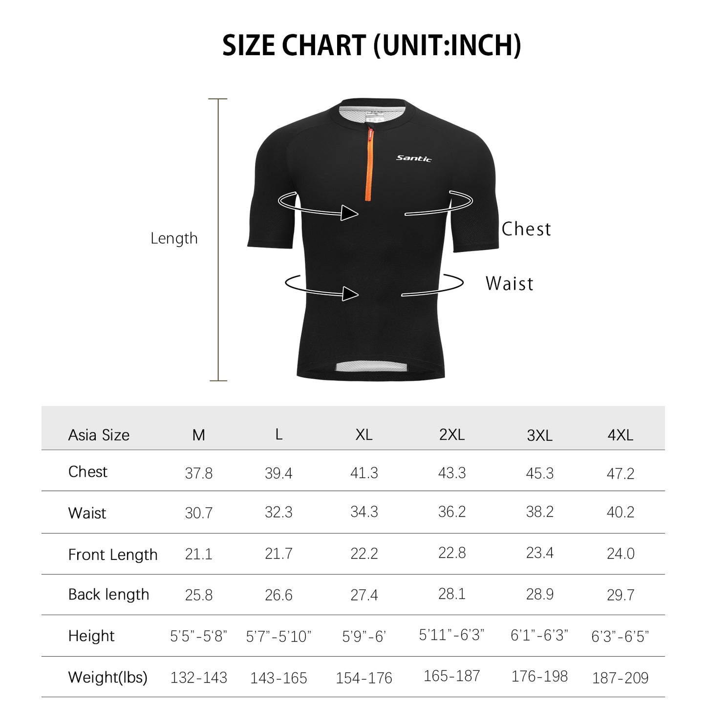 Santic Carden Men's Cycling Jersey Short Sleeves Breathable Black