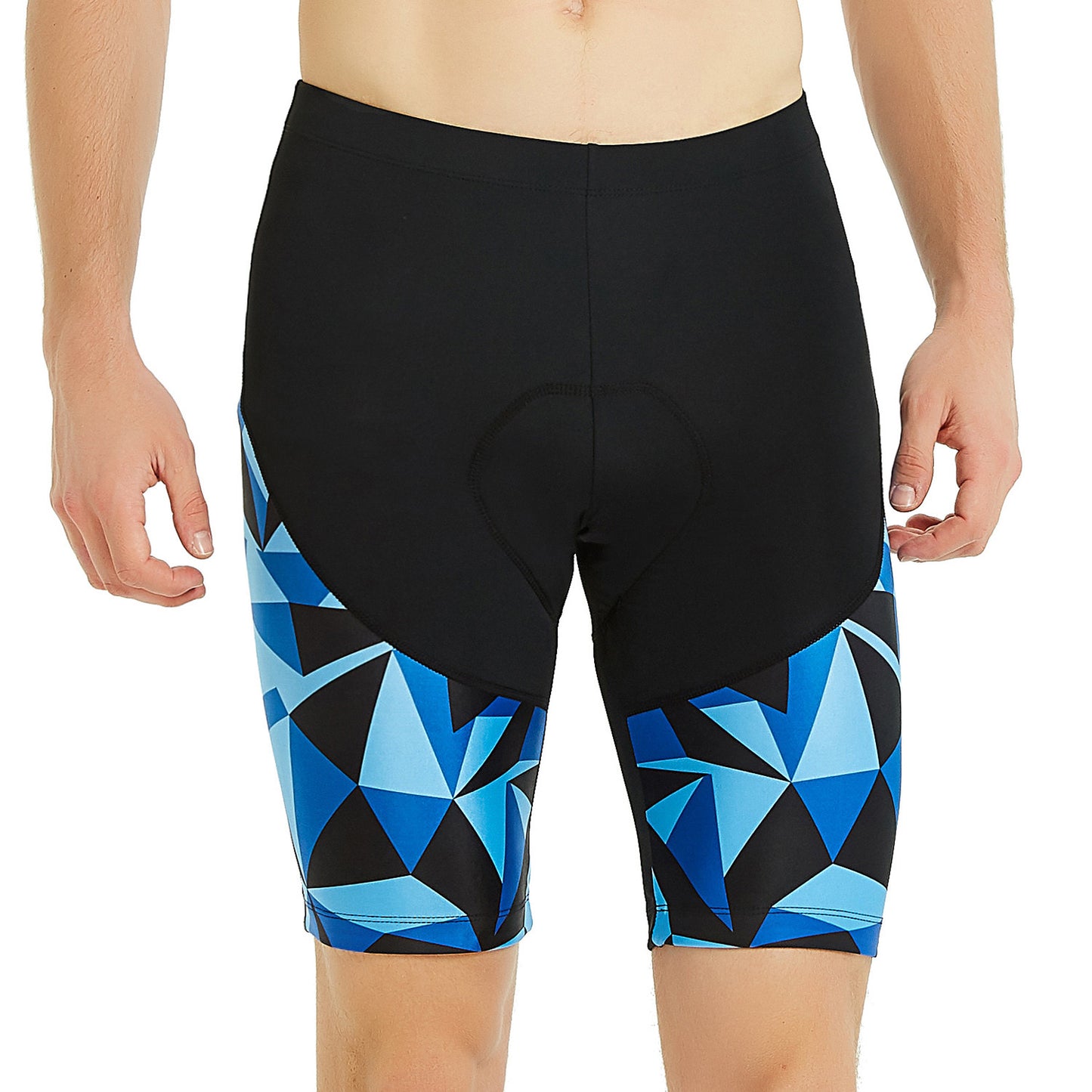 Santic Geometry Blue Men Cycling Shorts