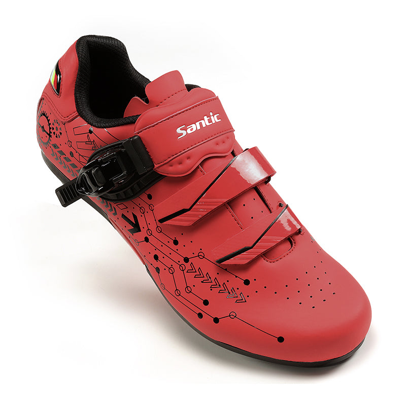 Santic RoadTour Black & Red Mens Lockless Cycling Shoes Cleats not Compatible