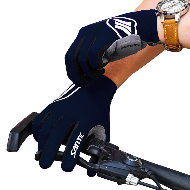 Santic Lance Men Navy Cycling Gloves Full Finger