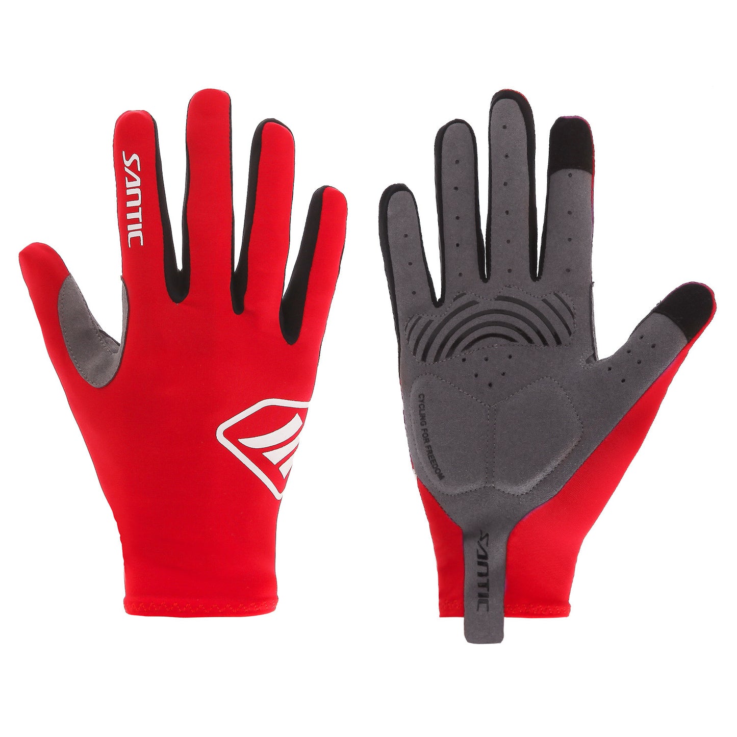 Santic Lance Men Red Cycling Gloves Full Finger
