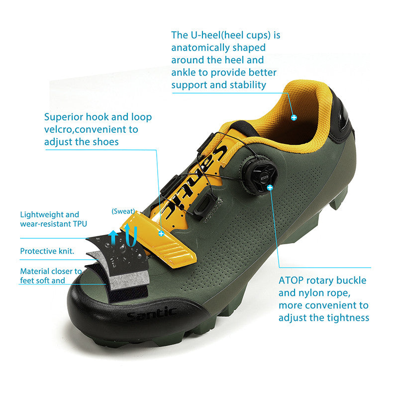 Santic RoadBreaker Navy Men’s MTB Shoes Buckle Compatible with SPD Cleats