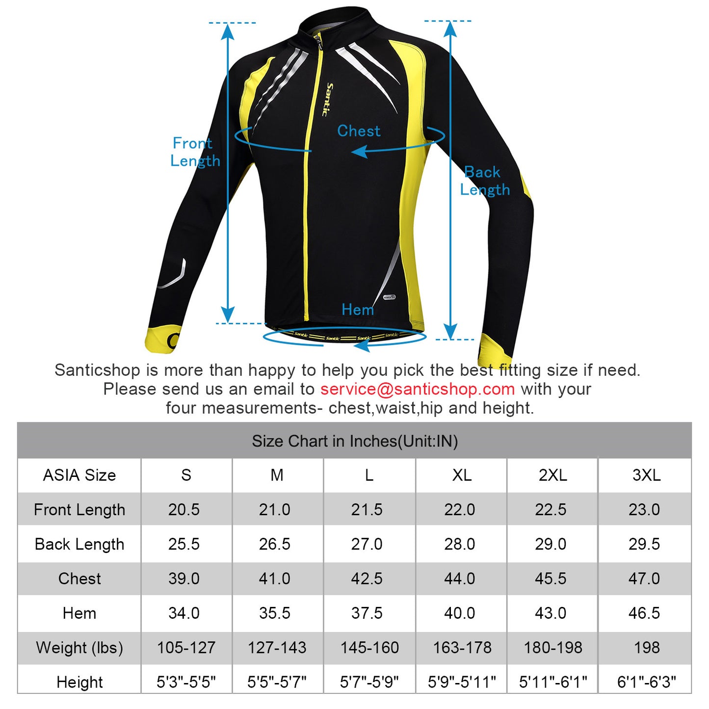 Santic Gabriel Yellow Men Cycling Jacket Long Sleeve