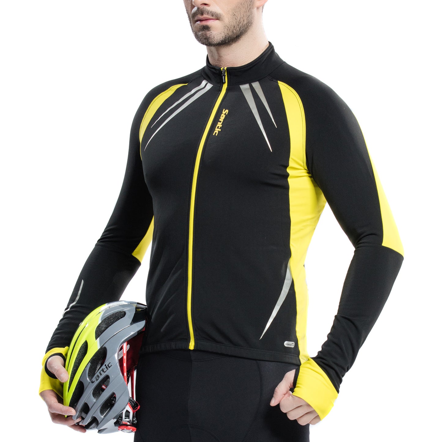 Santic Gabriel Yellow Men Cycling Jacket Long Sleeve