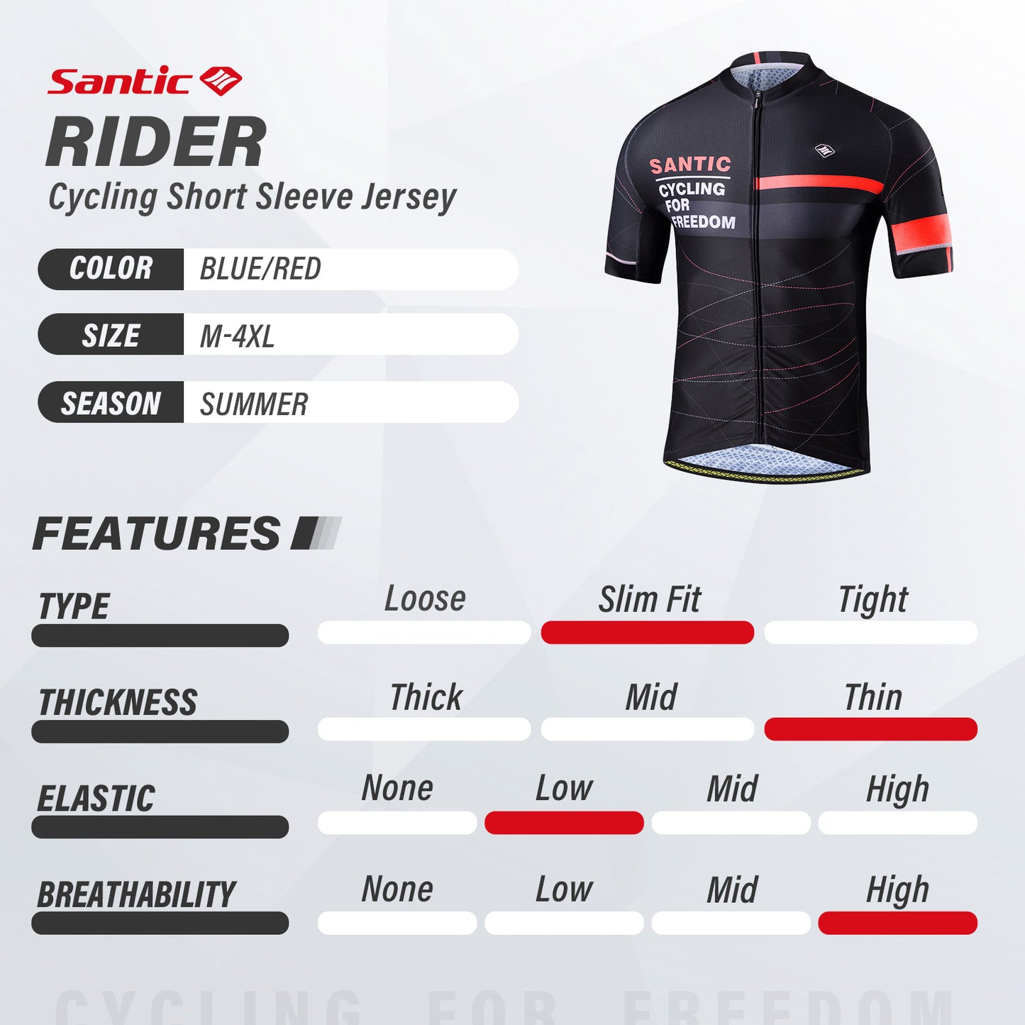 Santic Rider Men Cycling Jersey Short Sleeve