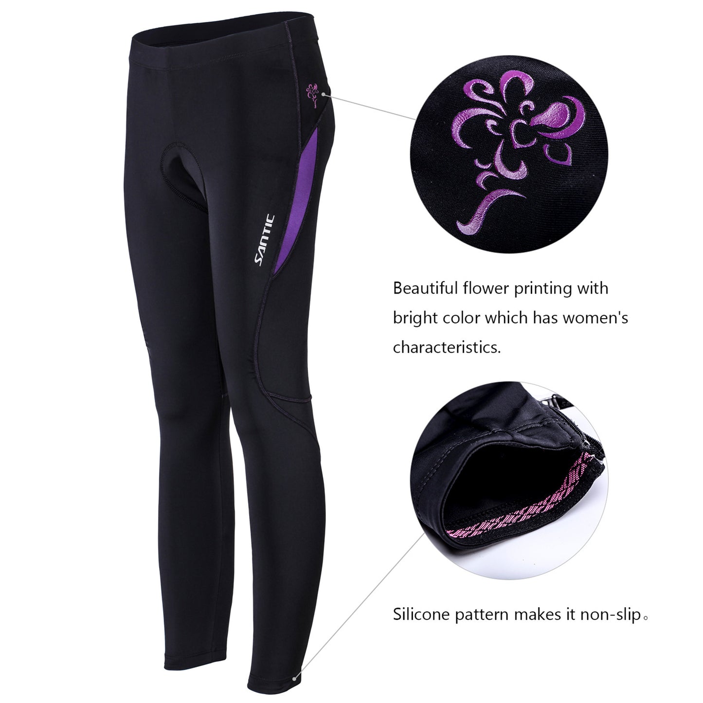 Santic Parni Purple Women Padded Cycling Pants