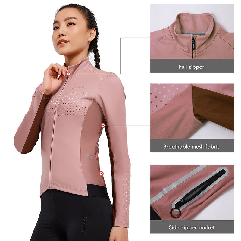 Santic Taki Cycling Jersey Women Long Sleeve Pink