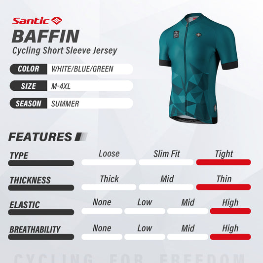 Santic Baffin Green Men Cycling Jersey Short Sleeve