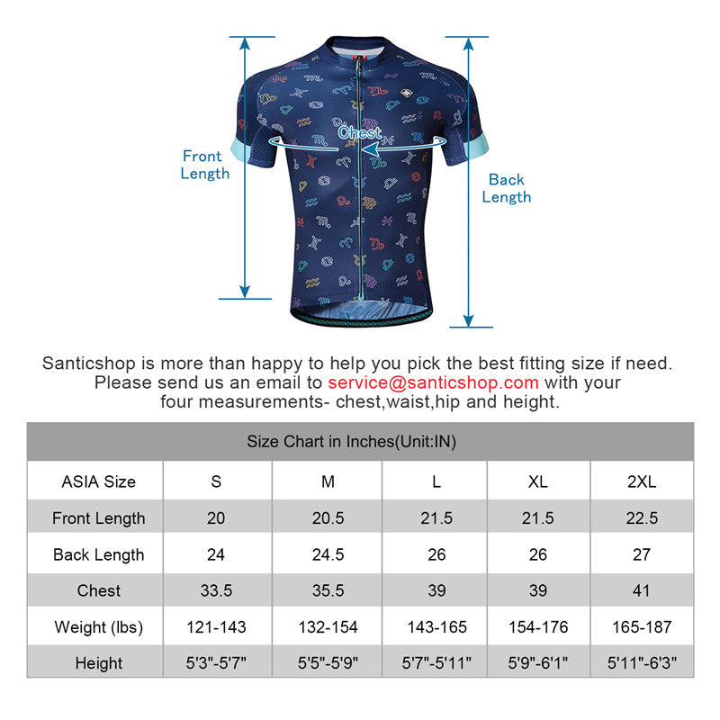 Santic Yadin Blue Men Cycling Jersey Short Sleeve