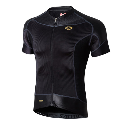 Santic Jindu Black Men Jersey Short Sleeve