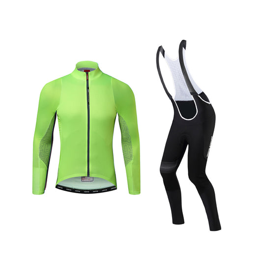 Santic Universal Green Jersey & Ryan Black Pants Set