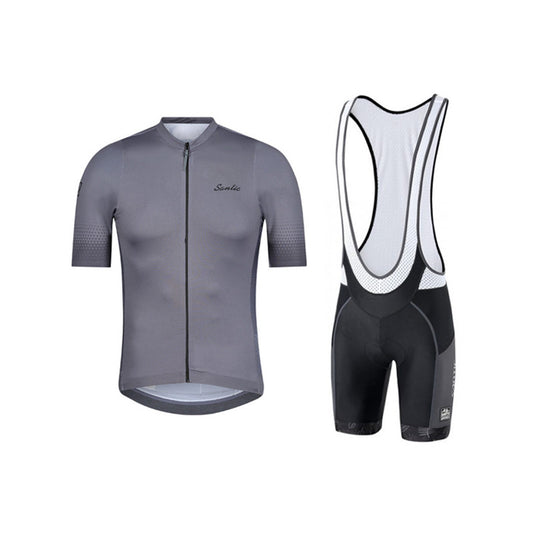 Santic Seron Jersey & Arok Grey Bib Shorts set