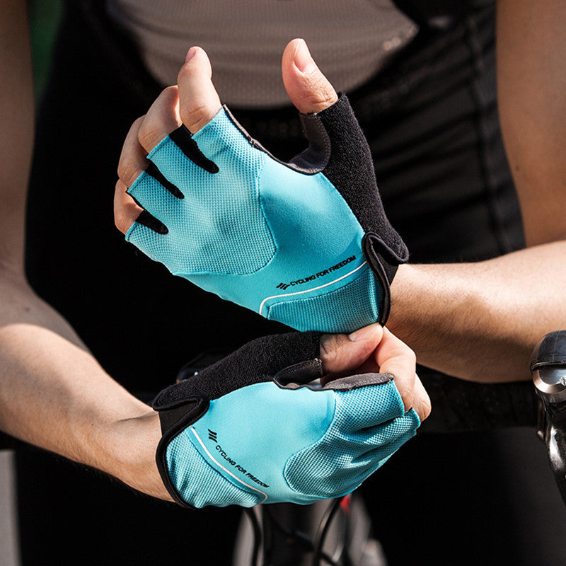 Santic Nicolai Men Blue Cycling Gloves