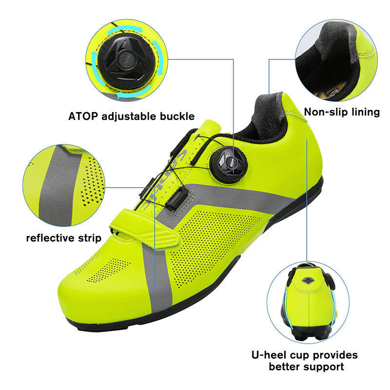 Santic Apollo 2.0 Green Men Lockless Cycling Shoes Cleats not Compatible