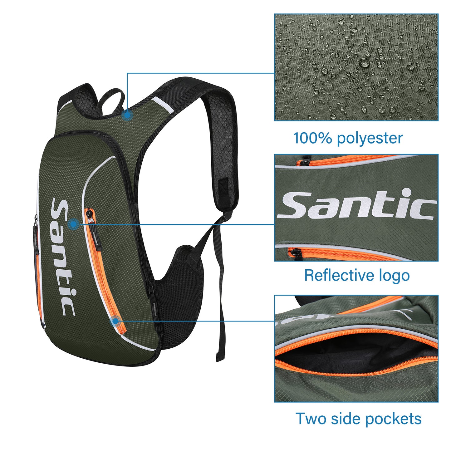 Santic Dark Green Cycling Backpack Light Small