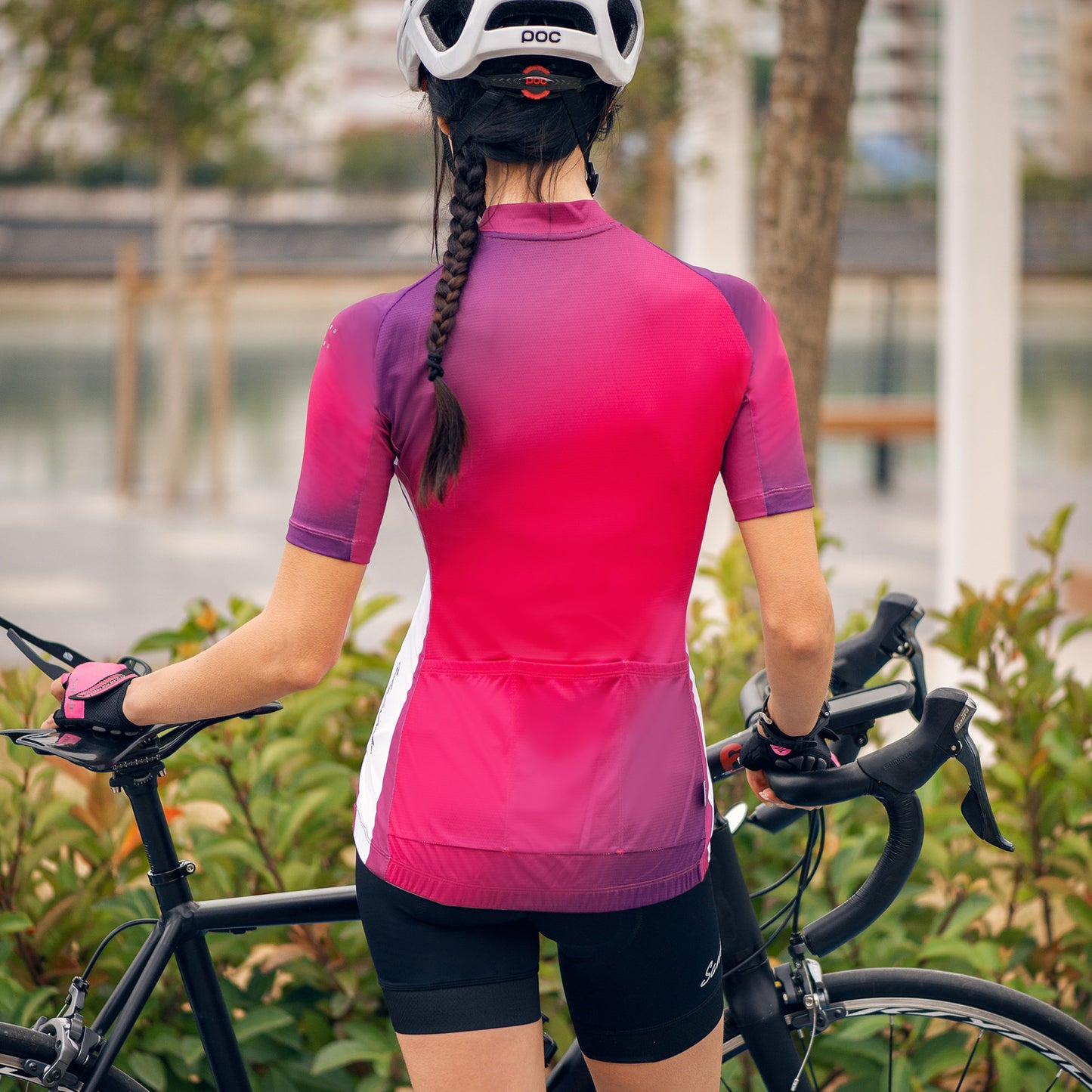 Santic Zimo Women Cycling Jersey Short Sleeves Purple