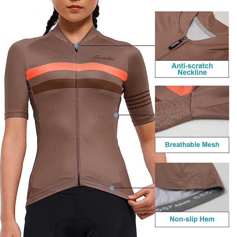 Santic Pali Khaki Women’s Cycling Jersey Short Sleeve