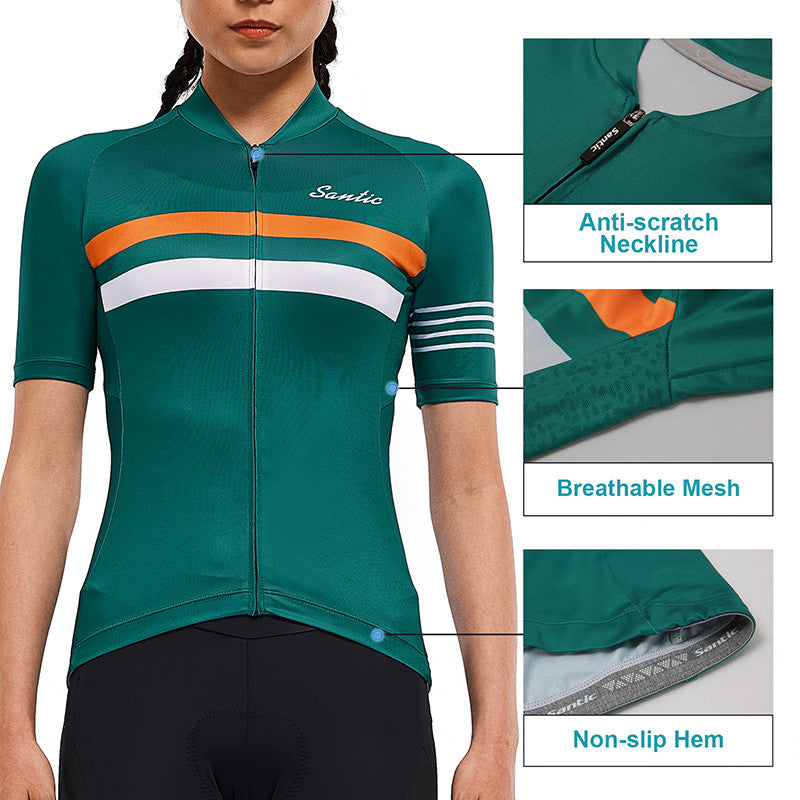 Santic Pali Green Women’s Cycling Jersey Short Sleeve