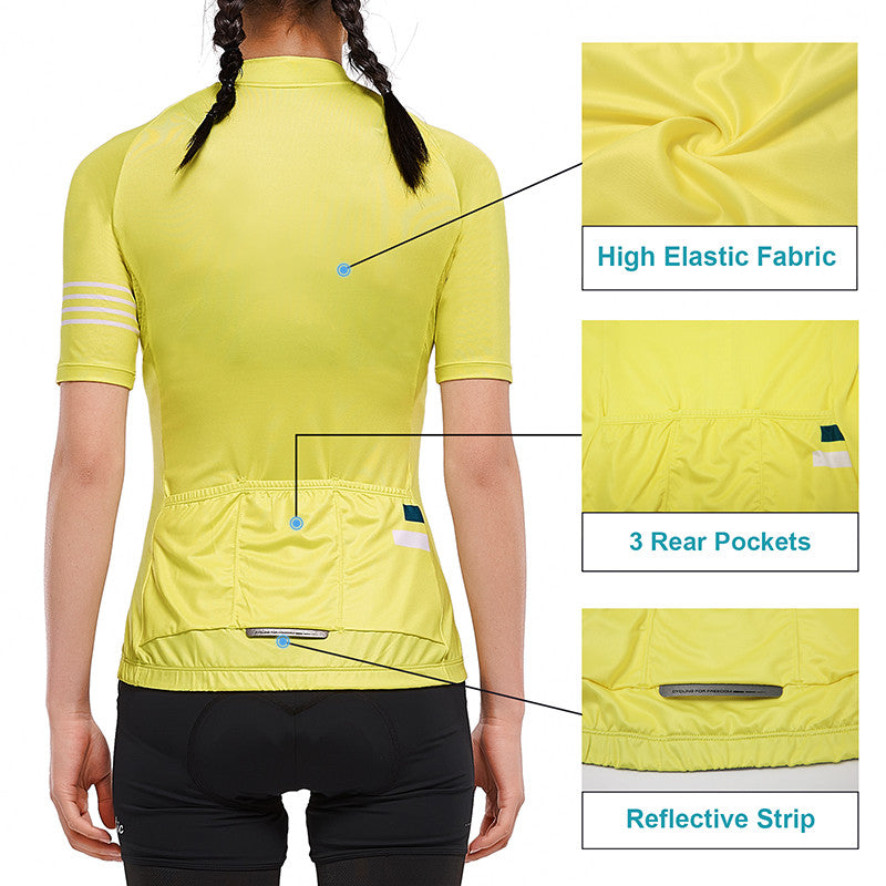 Santic Pali Yellow Women’s Cycling Jersey Short Sleeve