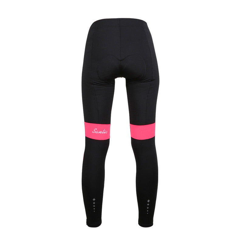 Santic Waltz Pink Women Padded Cycling Pants with fleece