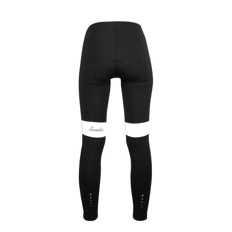 Santic Waltz White Women Padded Cycling Pants with fleece